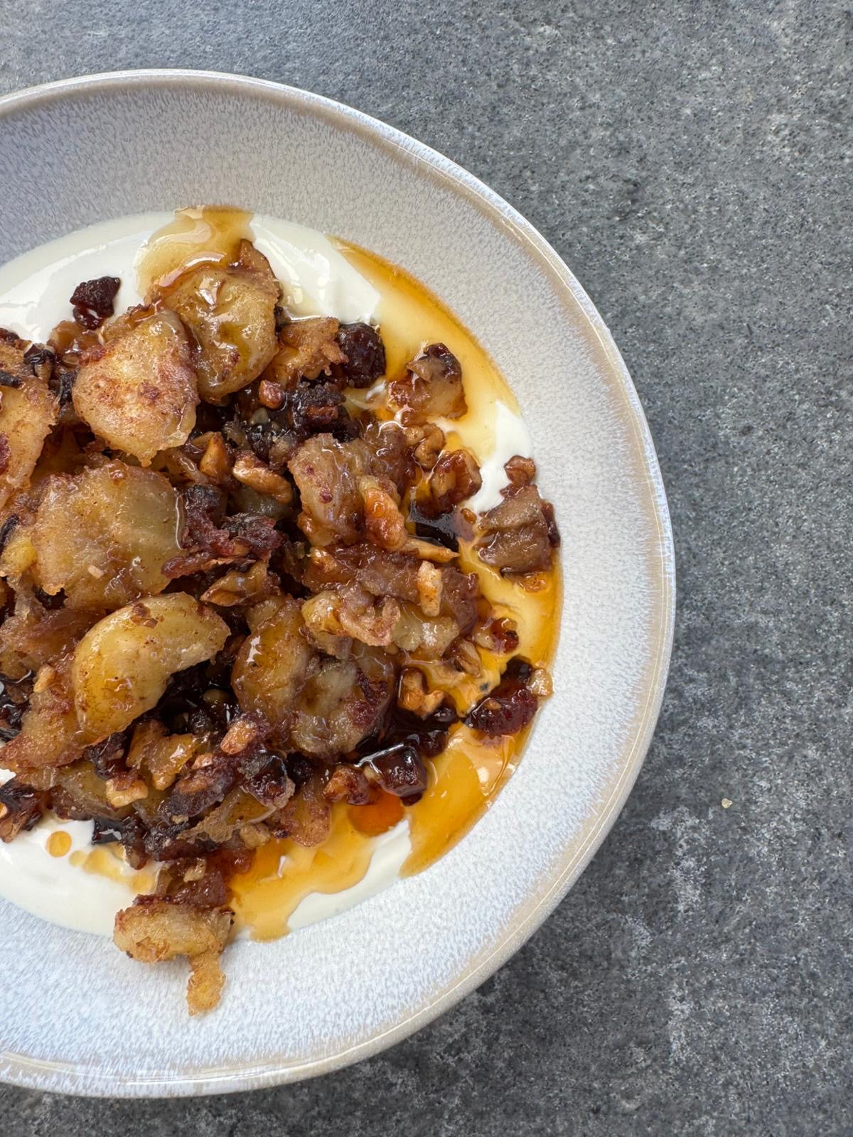 Caramelised Banana, Date & Walnut Yogurt