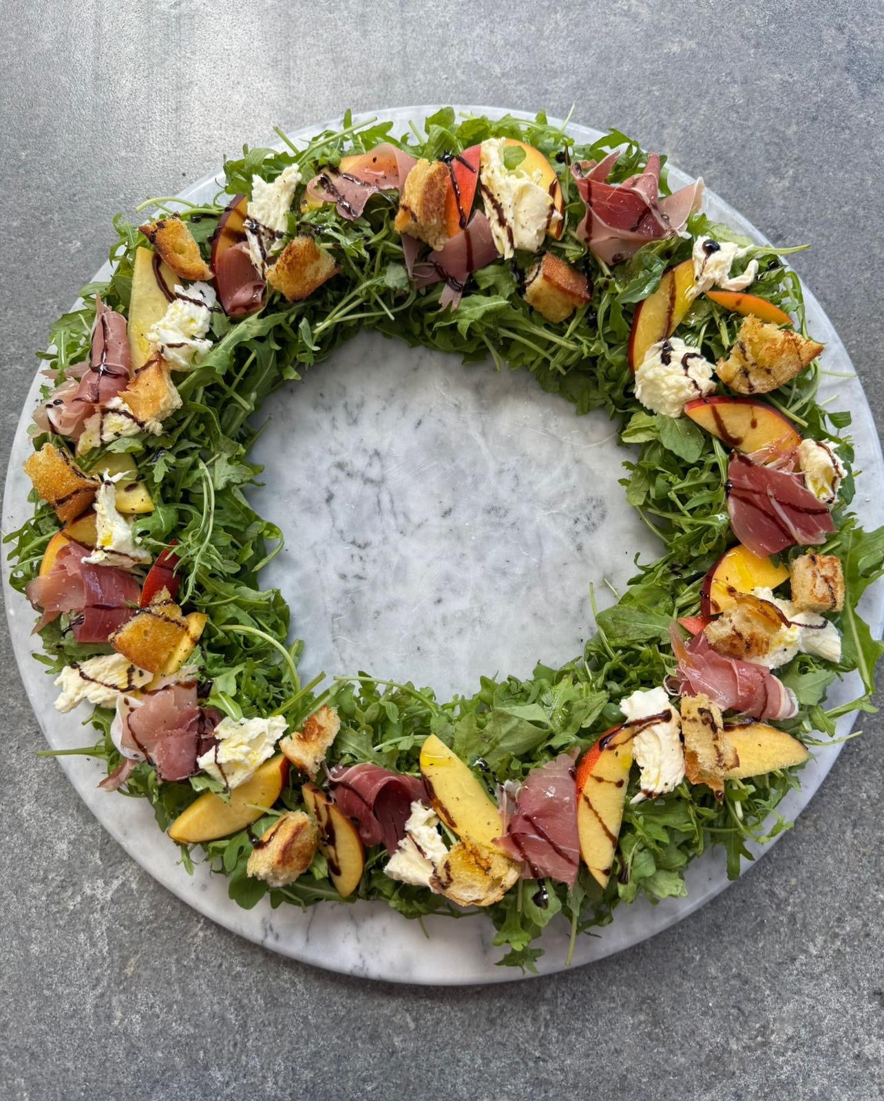 Peach and Prosciutto Wreath