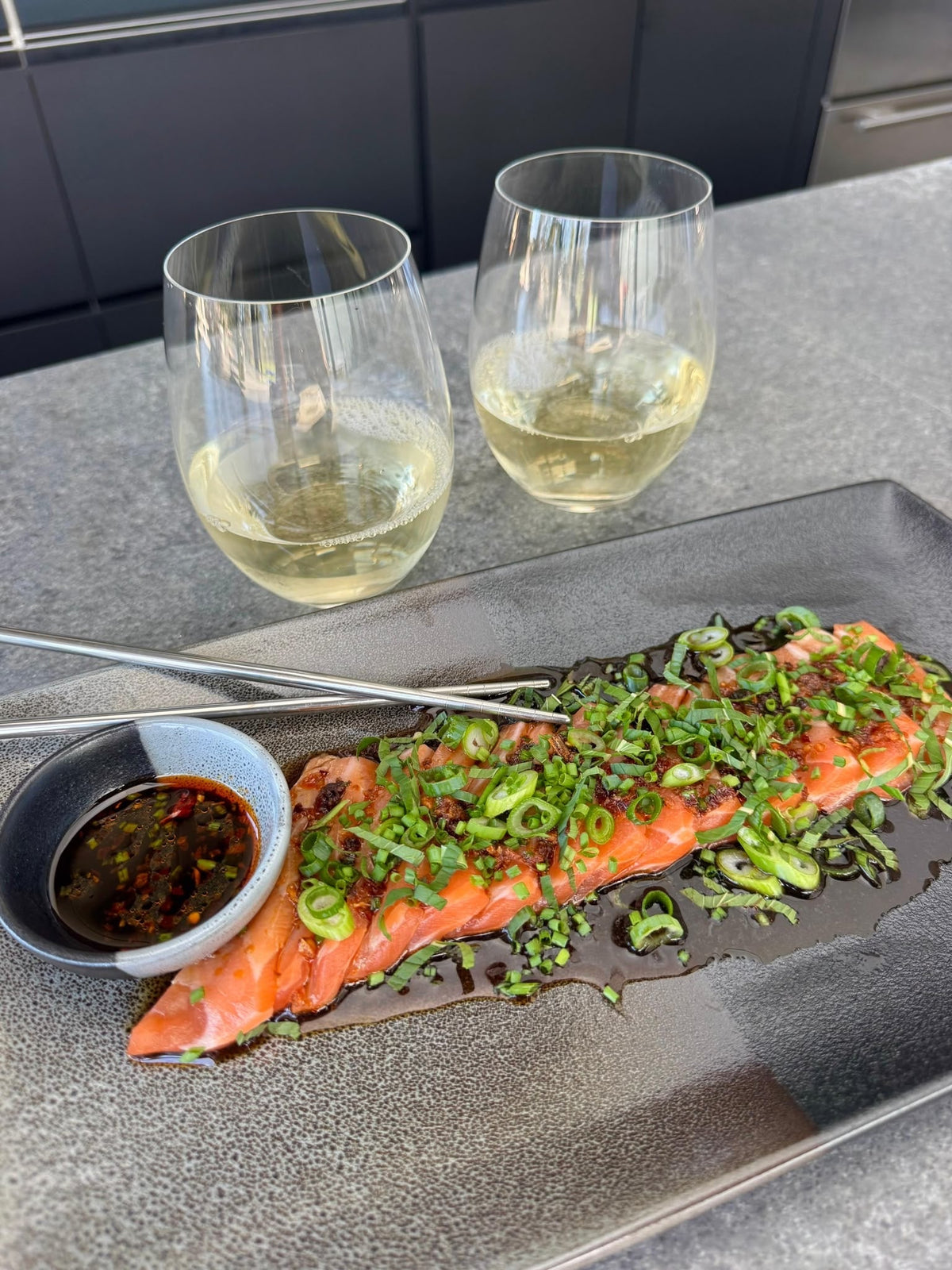 Chilli Crisp Salmon Sashimi