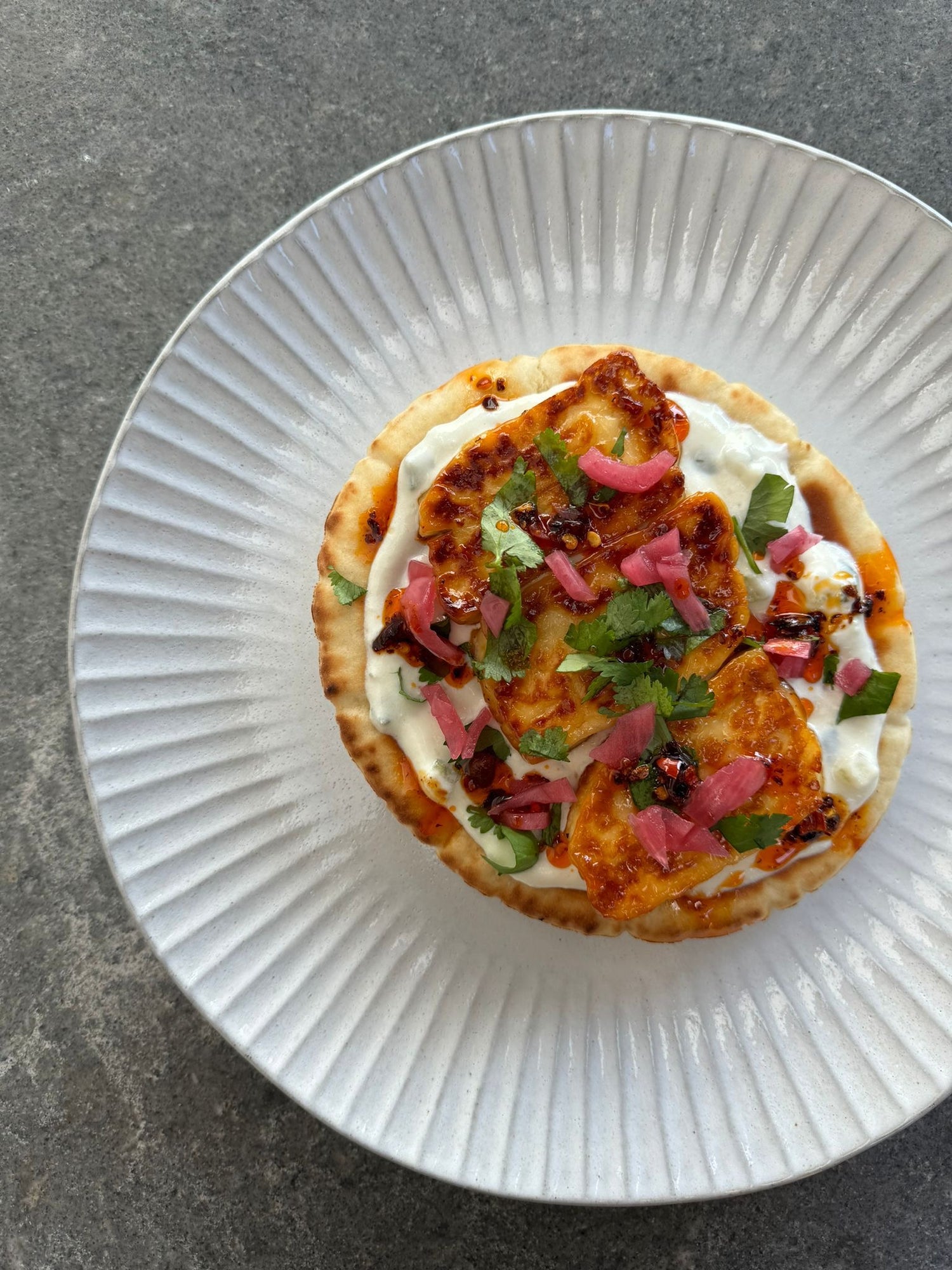 Hot Halloumi Flat Bread