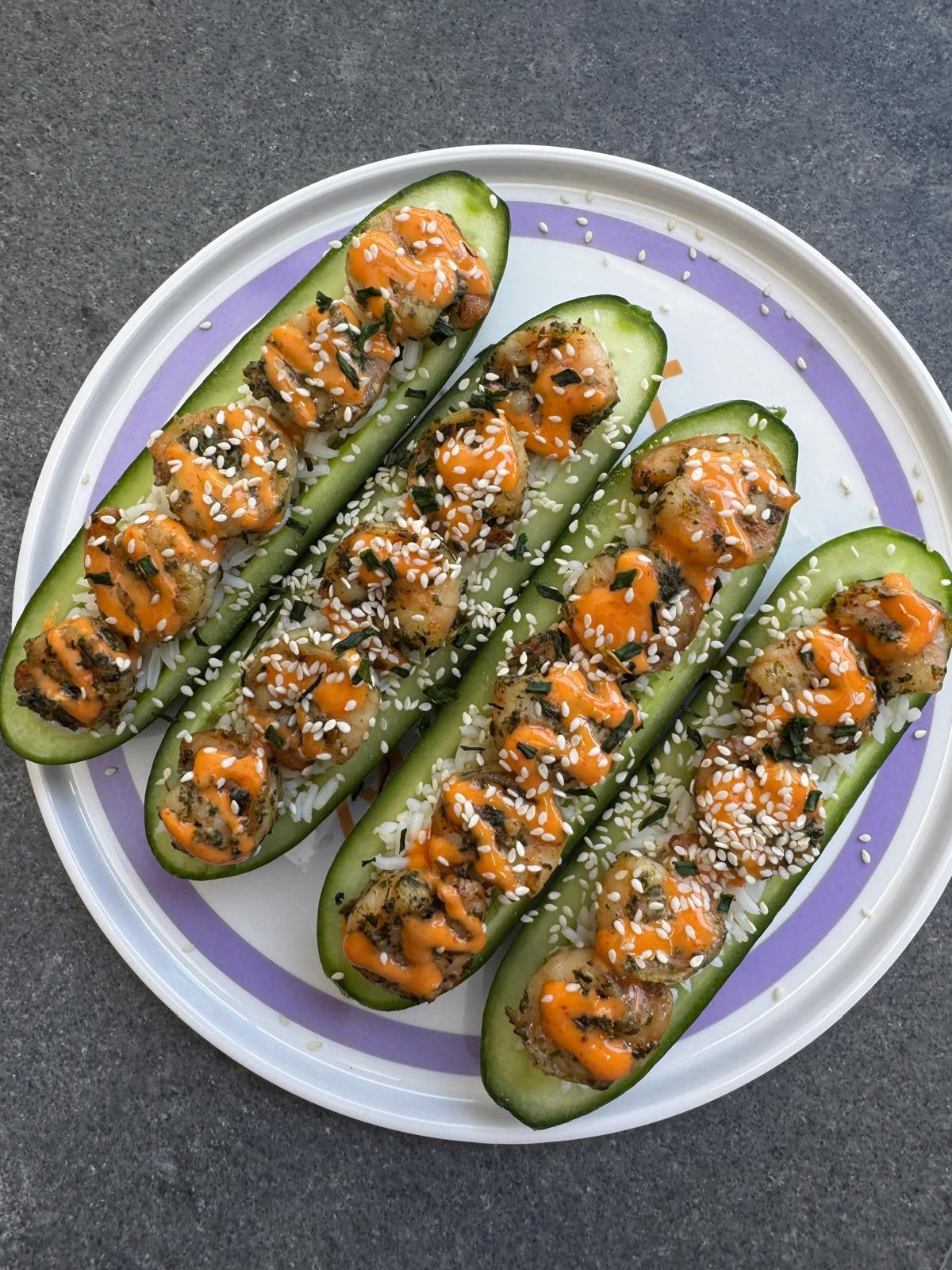 Cucumber Prawn Boats
