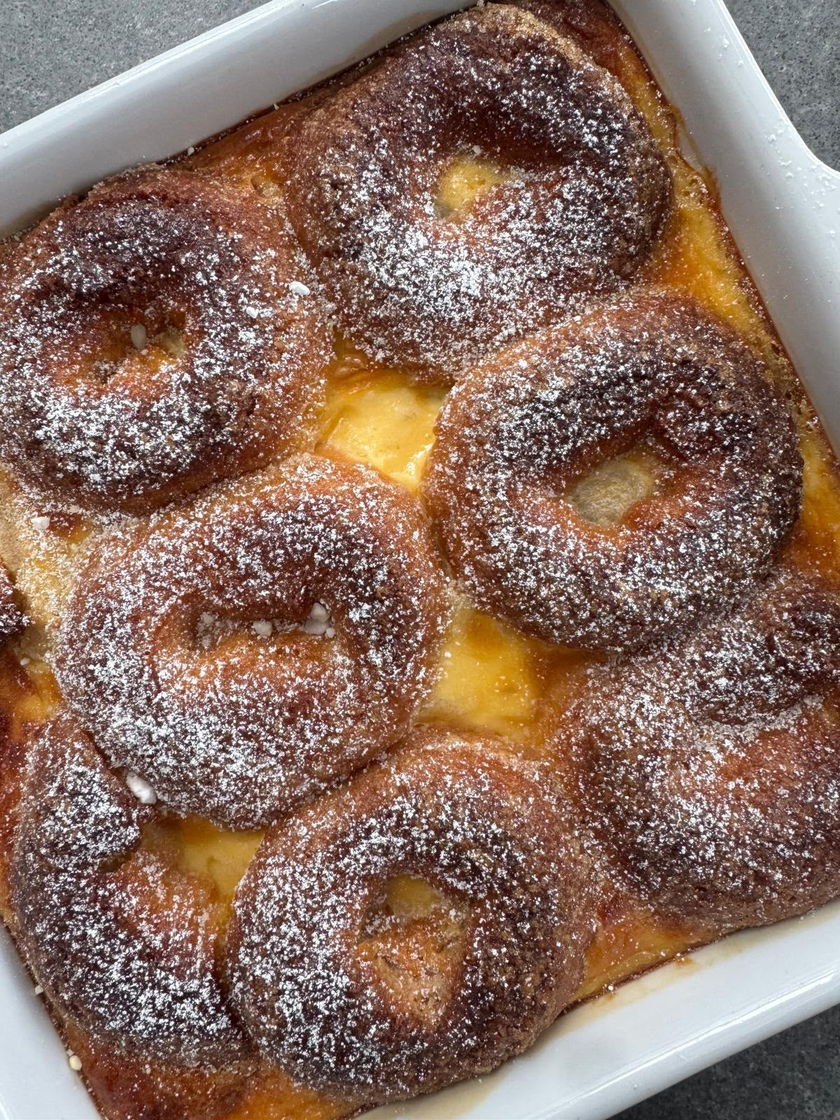 Donut Bread and Butter Pudding